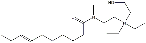 2-[N-Methyl-N-(7-decenoyl)amino]-N,N-diethyl-N-(2-hydroxyethyl)ethanaminium Struktur