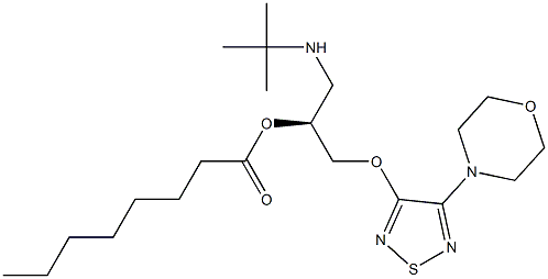 (S)-1-[(1,1-Dimethylethyl)amino]-3-[[4-(morpholin-4-yl)-1,2,5-thiadiazol-3-yl]oxy]-2-propanol octanoate Struktur