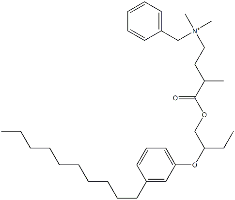 N,N-Dimethyl-N-benzyl-N-[3-[[2-(3-decylphenyloxy)butyl]oxycarbonyl]butyl]aminium Struktur