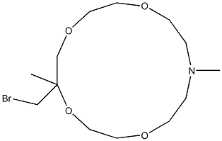 13-Methyl-5-(bromomethyl)-5-methyl-1,4,7,10-tetraoxa-13-azacyclopentadecane Struktur