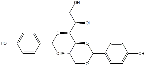 3-O,5-O:4-O,6-O-Bis(4-hydroxybenzylidene)-L-glucitol Struktur