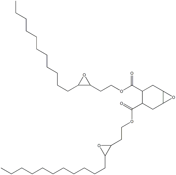 7-Oxabicyclo[4.1.0]heptane-3,4-dicarboxylic acid bis(3,4-epoxypentadecan-1-yl) ester Struktur