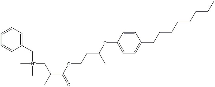 N,N-Dimethyl-N-benzyl-N-[2-[[3-(4-octylphenyloxy)butyl]oxycarbonyl]propyl]aminium Struktur