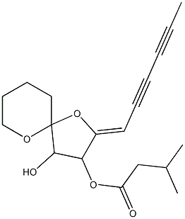 2-[(Z)-2,4-Hexadiynylidene]-3-isovaleryloxy-1,6-dioxaspiro[4.5]decan-4-ol Struktur