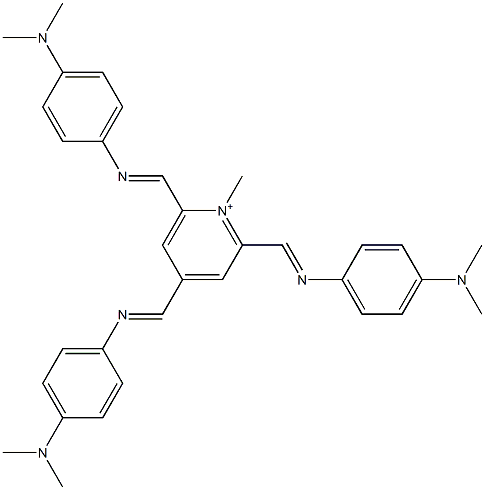 2,4,6-Tris[[4-(dimethylamino)phenyl]iminomethyl]-1-methylpyridinium Struktur