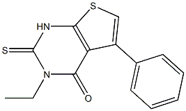 1,2-Dihydro-3-ethyl-2-thioxo-5-phenylthieno[2,3-d]pyrimidin-4(3H)-one Struktur