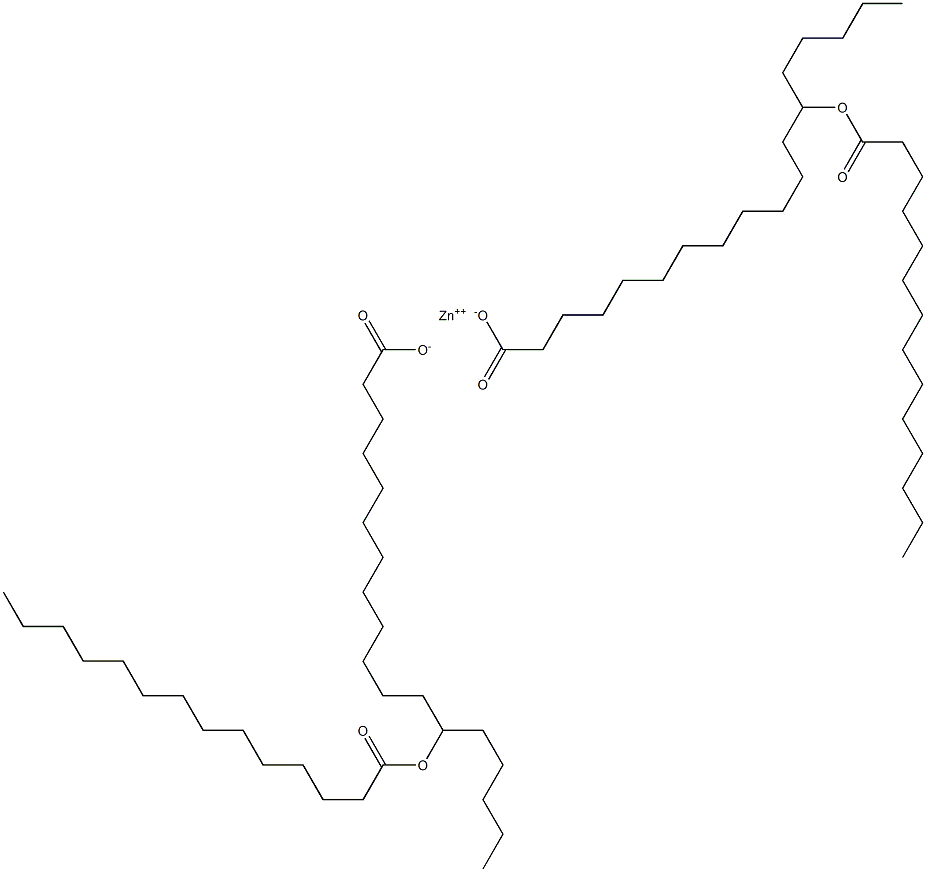 Bis(13-tetradecanoyloxyoctadecanoic acid)zinc salt Struktur