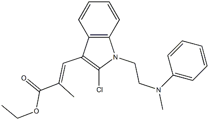 3-[1-[2-(Methylphenylamino)ethyl]-2-chloro-1H-indol-3-yl]-2-methylpropenoic acid ethyl ester Struktur