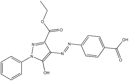 p-(3-Ethoxycarbonyl-5-hydroxy-1-phenyl-1H-pyrazol-4-yl)azobenzoic acid Struktur