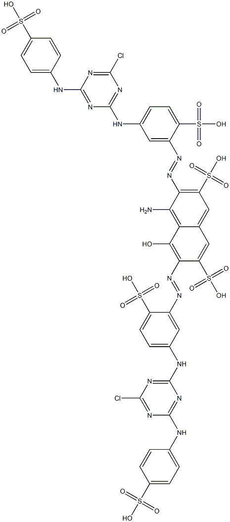 4-Amino-3,6-bis[5-[4-chloro-6-(4-sulfoanilino)-1,3,5-triazin-2-ylamino]-2-sulfophenylazo]-5-hydroxy-2,7-naphthalenedisulfonic acid Struktur