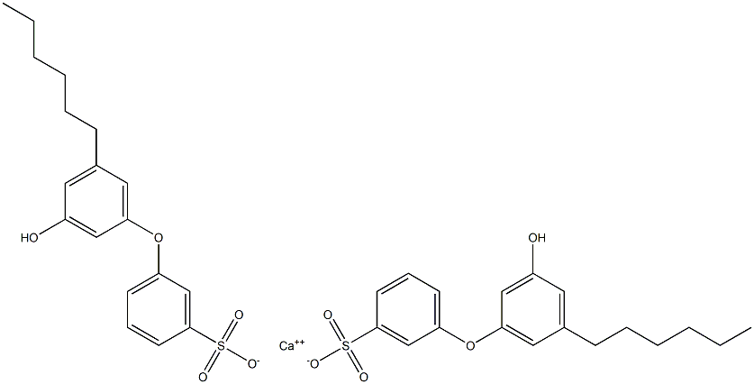 Bis(3'-hydroxy-5'-hexyl[oxybisbenzene]-3-sulfonic acid)calcium salt Struktur