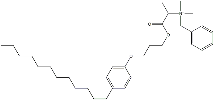 N,N-Dimethyl-N-benzyl-N-[1-[[3-(4-dodecylphenyloxy)propyl]oxycarbonyl]ethyl]aminium Struktur