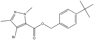 2,5-Dimethyl-4-bromo-2H-pyrazole-3-carboxylic acid (4-tert-butylbenzyl) ester Struktur