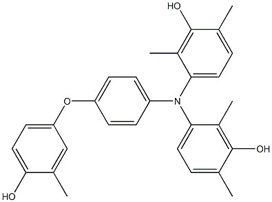 N,N-Bis(3-hydroxy-2,4-dimethylphenyl)-4-(4-hydroxy-3-methylphenoxy)benzenamine Struktur