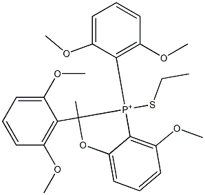 Tris(2,6-dimethoxyphenyl)(ethylthio)phosphonium Struktur