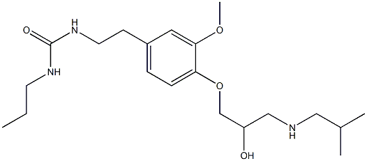 1-Propyl-3-[3-methoxy-4-[2-hydroxy-3-[isobutylamino]propoxy]phenethyl]urea Struktur