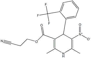 1,4-Dihydro-2,6-dimethyl-5-nitro-4-[2-(trifluoromethyl)phenyl]pyridine-3-carboxylic acid 2-cyanoethyl ester Struktur