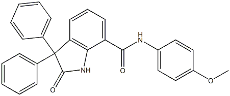 N-(4-Methoxyphenyl)-3,3-diphenyl-2-oxo-7-indolinecarboxamide Struktur