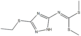 (3-Ethylthio-1H-1,2,4-triazol-5-yl)imidodithiocarbonic acid dimethyl ester Struktur