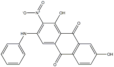 2-Anilino-4,6-dihydroxy-3-nitroanthraquinone Struktur