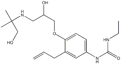 1-Ethyl-3-[3-(2-propenyl)-4-[2-hydroxy-3-[(2-hydroxy-1,1-dimethylethyl)amino]propoxy]phenyl]urea Struktur