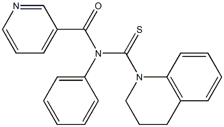 N-(3-Pyridylcarbonyl)-N-phenyl-1,2,3,4-tetrahydroquinoline-1-carbothioamide Struktur