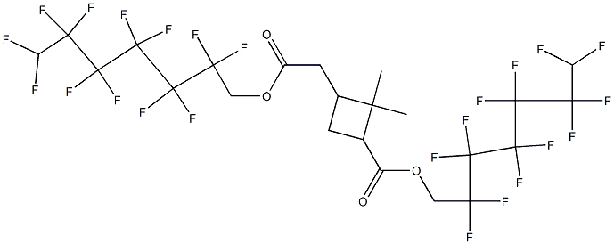 (+)-2,2-Dimethyl-3-carboxy-1-cyclobutaneacetic acid bis(2,2,3,3,4,4,5,5,6,6,7,7-dodecafluoroheptyl) ester Struktur