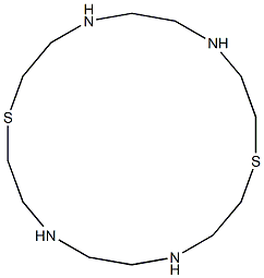 1,10-Dithia-4,7,13,16-tetraazacyclooctadecane Struktur