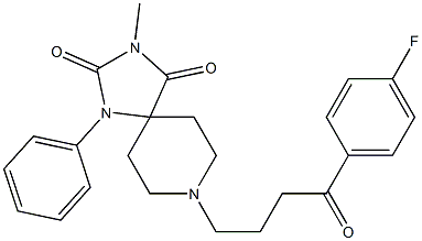 8-[4-(4-Fluorophenyl)-4-oxobutyl]-3-methyl-1-phenyl-1,3,8-triazaspiro[4.5]decane-2,4-dione Struktur