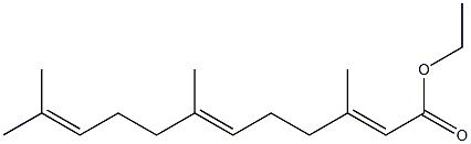 (6E)-3,7,11-Trimethyl-2,6,10-dodecatrienoic acid ethyl ester Struktur