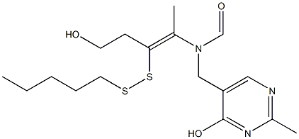 N-[(Z)-1-Methyl-2-pentyldithio-4-hydroxy-1-butenyl]-N-(2-methyl-4-hydroxypyrimidin-5-ylmethyl)formamide Struktur