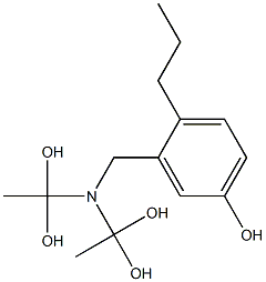 3-[Bis(1,1-dihydroxyethyl)aminomethyl]-4-propylphenol Struktur