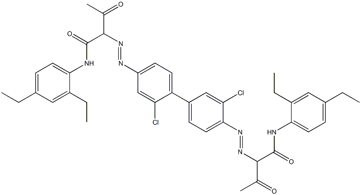 4,4'-Bis[[1-(2,4-diethylphenylamino)-1,3-dioxobutan-2-yl]azo]-2,3'-dichloro-1,1'-biphenyl Struktur