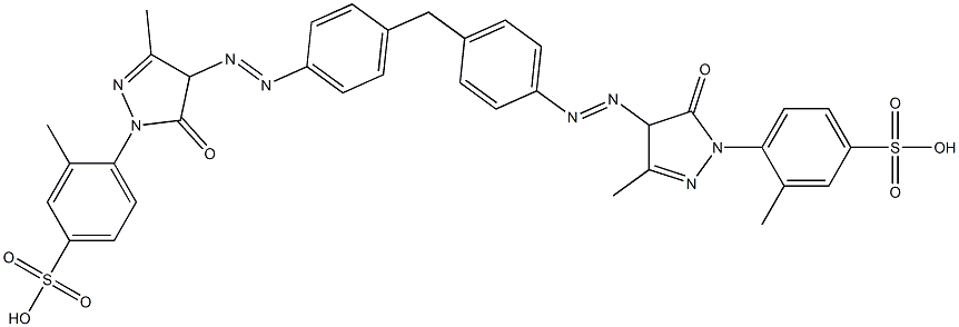 4,4'-[Methylenebis[4,1-phenyleneazo[(4,5-dihydro-3-methyl-5-oxo-1H-pyrazole)-4,1-diyl]]]bis(3-methylbenzenesulfonic acid) Struktur