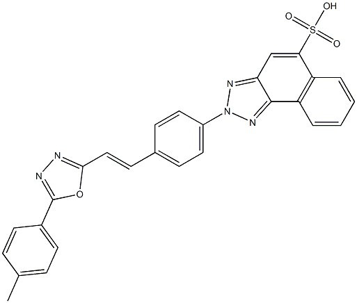 2-[4-[2-[5-(4-Methylphenyl)-1,3,4-oxadiazol-2-yl]vinyl]phenyl]-2H-naphtho[1,2-d]triazole-5-sulfonic acid Struktur