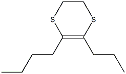 5,6-Dihydro-2-propyl-3-butyl-1,4-dithiin Struktur