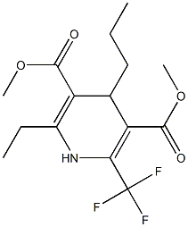 1,4-Dihydro-2-ethyl-4-propyl-6-trifluoromethylpyridine-3,5-dicarboxylic acid dimethyl ester Struktur