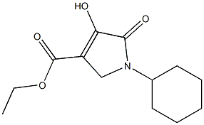 1-Cyclohexyl-2,5-dihydro-4-hydroxy-5-oxo-1H-pyrrole-3-carboxylic acid ethyl ester Struktur