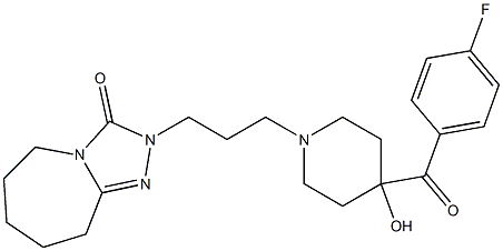 2-[3-[4-(4-Fluorobenzoyl)-4-hydroxy-1-piperidinyl]propyl]-6,7,8,9-tetrahydro-5H-1,2,4-triazolo[4,3-a]azepin-3(2H)-one Struktur