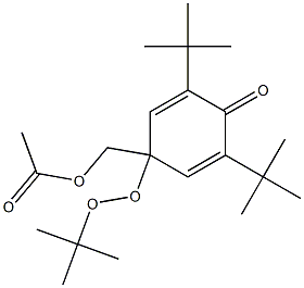 4-(1,1-Dimethylethylperoxy)-2,6-di(1,1-dimethylethyl)-4-acetoxymethyl-2,5-cyclohexadien-1-one Struktur