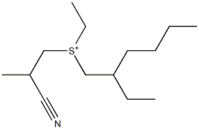 2-Cyanopropyl(ethyl)2-ethylhexylsulfonium Struktur