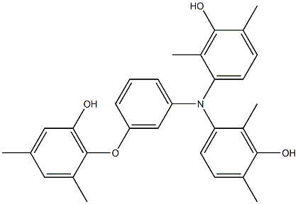 N,N-Bis(3-hydroxy-2,4-dimethylphenyl)-3-(6-hydroxy-2,4-dimethylphenoxy)benzenamine Struktur