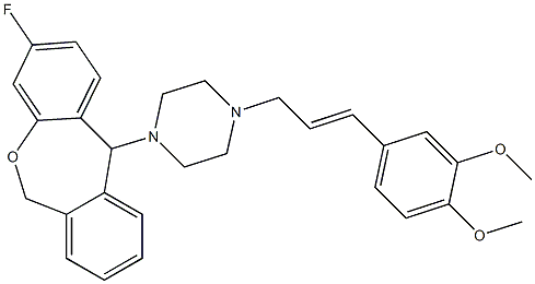 3-Fluoro-11-[4-[(E)-3,4-dimethoxycinnamyl]-1-piperazinyl]-6,11-dihydrodibenz[b,e]oxepin Struktur