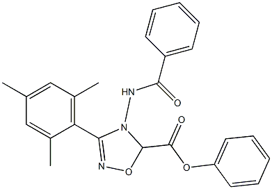 4,5-Dihydro-3-(2,4,6-trimethylphenyl)-4-(benzoylamino)-5-phenyl-1,2,4-oxadiazole-5-carboxylic acid Struktur