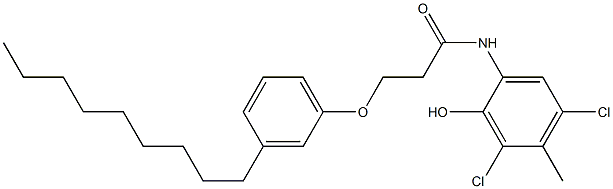 2-[3-(3-Nonylphenoxy)propanoylamino]-4,6-dichloro-5-methylphenol Struktur