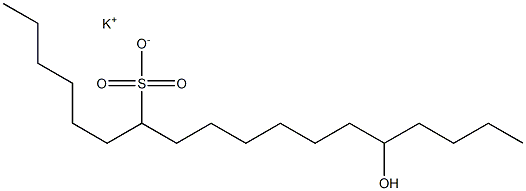 14-Hydroxyoctadecane-7-sulfonic acid potassium salt Struktur