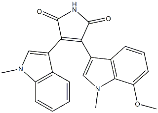 3-(7-メトキシ-1-メチル-1H-インドール-3-イル)-4-(1-メチル-1H-インドール-3-イル)-1H-ピロール-2,5-ジオン 化學(xué)構(gòu)造式