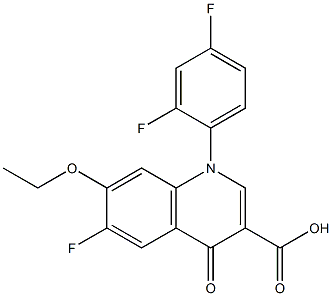 6-Fluoro-1-(2,4-difluorophenyl)-7-ethoxy-1,4-dihydro-4-oxoquinoline-3-carboxylic acid Struktur