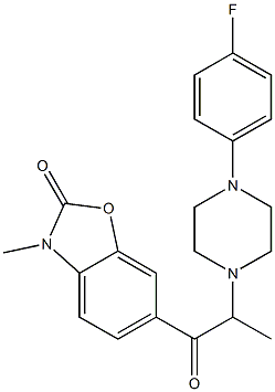 6-[2-[4-(4-Fluorophenyl)piperazin-1-yl]propionyl]-3-methylbenzoxazol-2(3H)-one Struktur