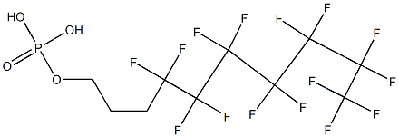 Phosphoric acid hydrogen (4,4,5,5,6,6,7,7,8,8,9,9,10,10,10-pentadecafluorodecan-1-yl) ester Struktur